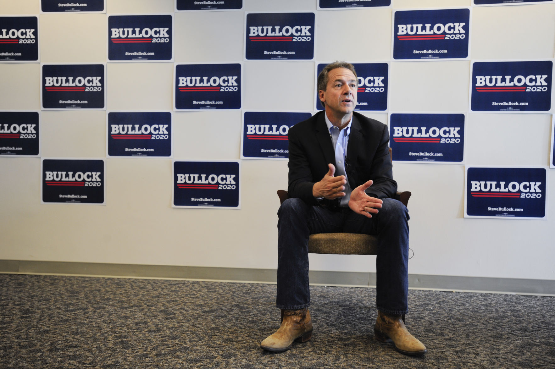 Gov. Steve Bullock, Democratic presidential candidate, holds a roundtable discussion